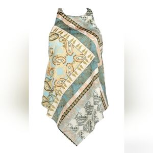 bishop + young  Corsica Halter Top Seaglass Paisley Print Size Small